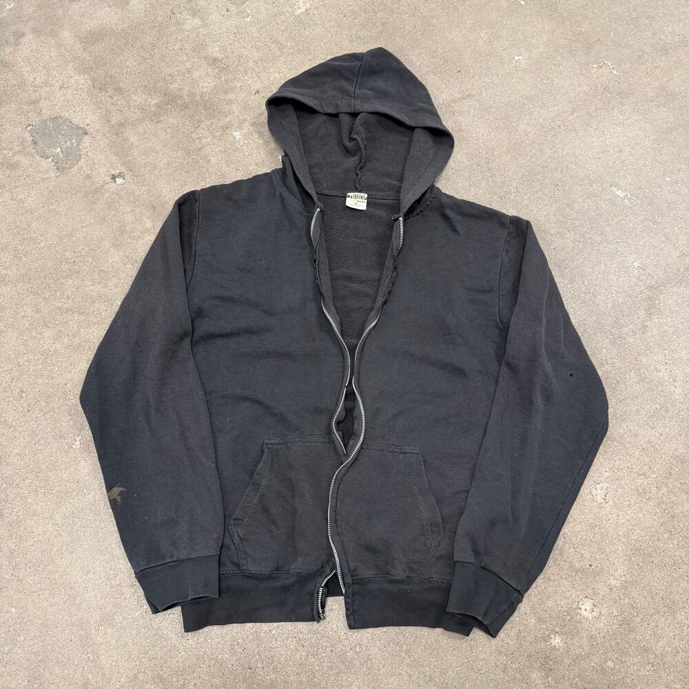 Vintage 90s Open Trails Full Zip Blank Grunge Black Hoodie Cotton Medium